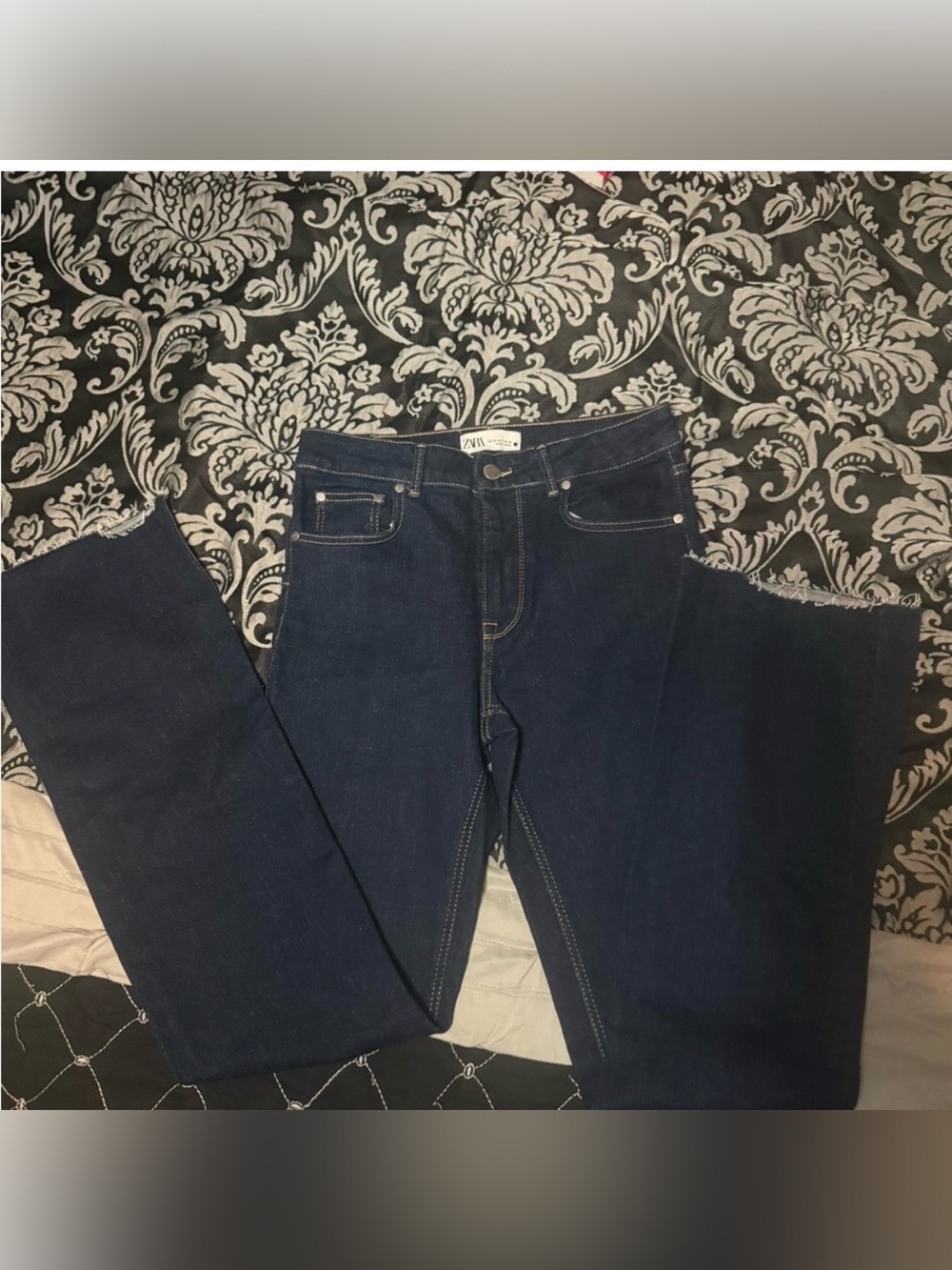 Zara Dark Blue Boot-Cut Jeans